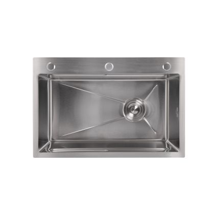 Мийка для кухні інтегрована Lidz Handmade H6845 Brushed Steel 3,0/1,0 мм LDH6845BRU49455 - 3