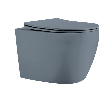 Унітаз підвісний Robin Ultra Quiet 490×365×325 мм, Anthracite, з сидінням Slim Duroplast / Soft-close / Quick Release QT13332381АSAN Qtap - 1