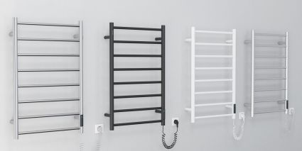 Rondo електричний полотенцесушитель L, 120W, 500 * 800мм, сталь 304, 8 перемичок коло, таймер, термостат 70 ° з, blanco - 4