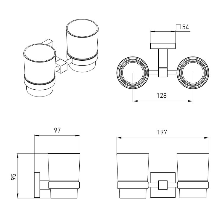 CUADRO стакан двойной, cromo - 2