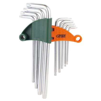 Ключи TORX 9шт T10-T50мм CrV (средние с отвер) Grad (4022285) - 3