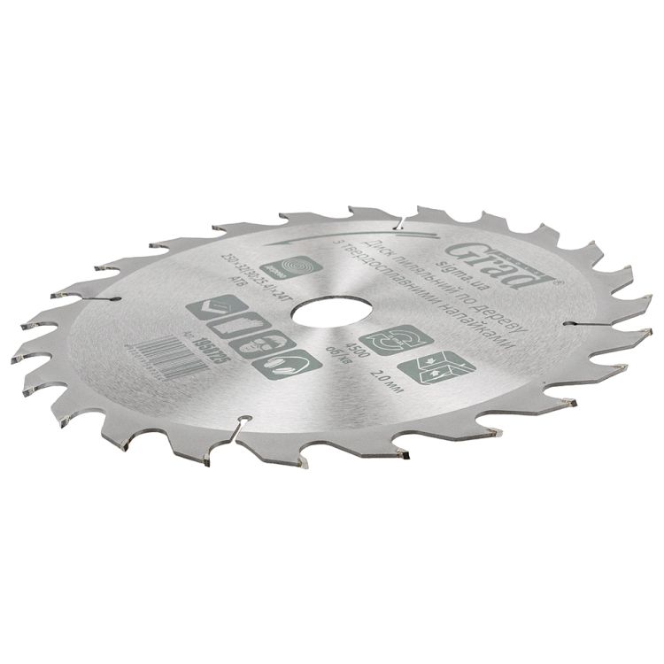 Диск пильный по дереву с твердосплавными напайками 250×32(30;25.4)×24T GRAD (1958725) - 2