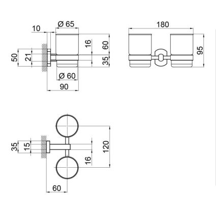 Стакан подвійний Liberty CRM 1155, Q-tap - 2