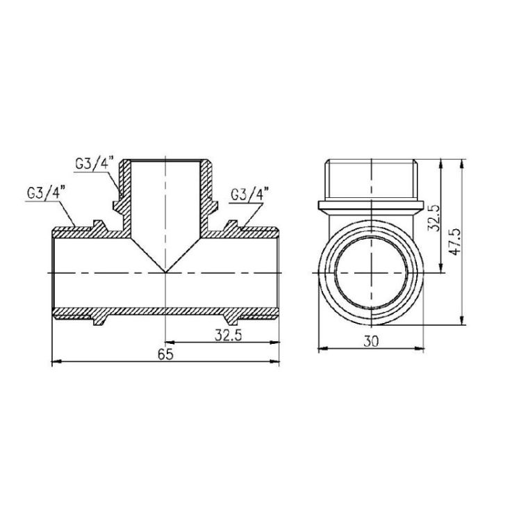 Трійник SD Forte 3/4&amp;quot; ПН - 2