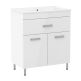 VELUM комплект меблів 70см, білий: тумба підлогова, 1 ящик , 2 дверцята + умивальник накладний арт RZJ710