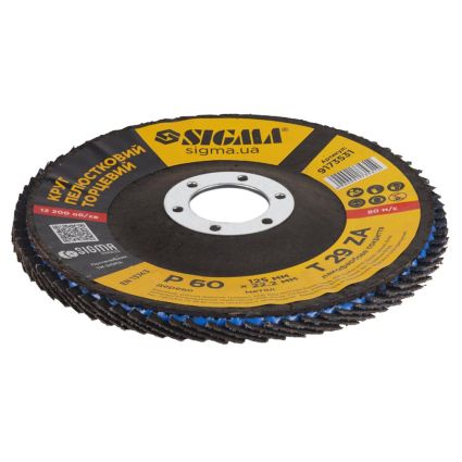 Круг лепестковый торцевой Т29 (конический) ZA Ø125мм P60 Sigma (9173531) - 3