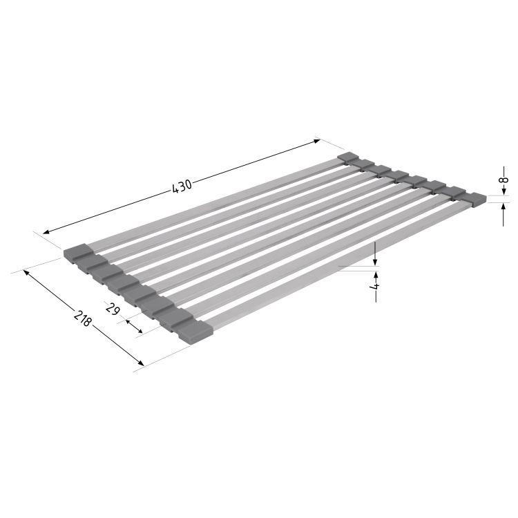 Сушарка на кухонну мийку Lidz Acsis LA11 Gray, плоска основа, для посуду 430х216 мм LDACSLA11GRA49765 - 2