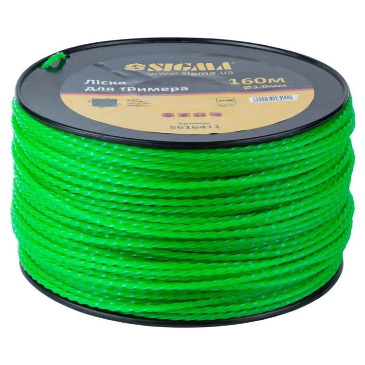 Лісочка для тріммера кручений квадрат Ø3.0мм 160м котушка Sigma (5616411) - 1