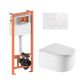 Комплект: Qtap Taurus Ultra Quiet подвесной унитаз QT2433084EUQW + Nest комплект инсталляции 4в1 (Клавиша круглая White) QT0133M425 + QT0111M11110W - 1
