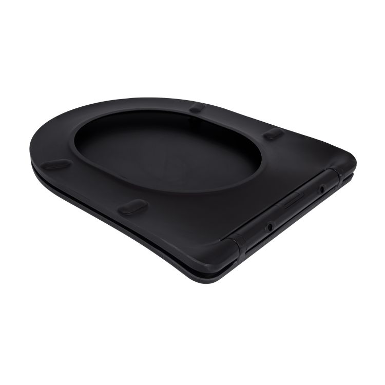 Сидіння для унітаза Qtap (Robin 490) 425x363x50 мм, Matt Black, з мікроліфтом Slim Duroplast, Quick Release QTSC179MB48676 - 3