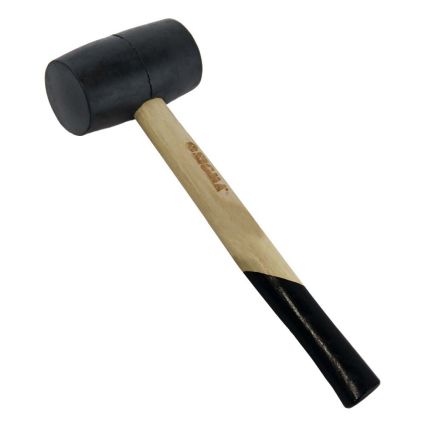 Киянка резиновая чёрная 340г деревянная рукоятка SIGMA (4317711) - 2