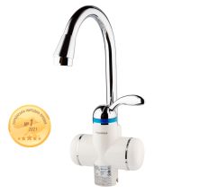 Кран-водонагрівач проточний LZ 3.0 кВт 0.4-5бар для кухні гусак вухо на гайці AQUATICA (LZ-6B111W)