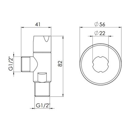 Кран кутовий 1/2*1/2 (кругл.) з керам.буксою SF342W1515 Forte 342 - 2