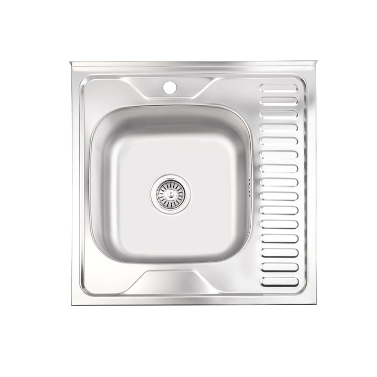 Кухонна мийка Brinex 6060-L 0,6 мм Satin (BRIN6060LSAT06) - 1