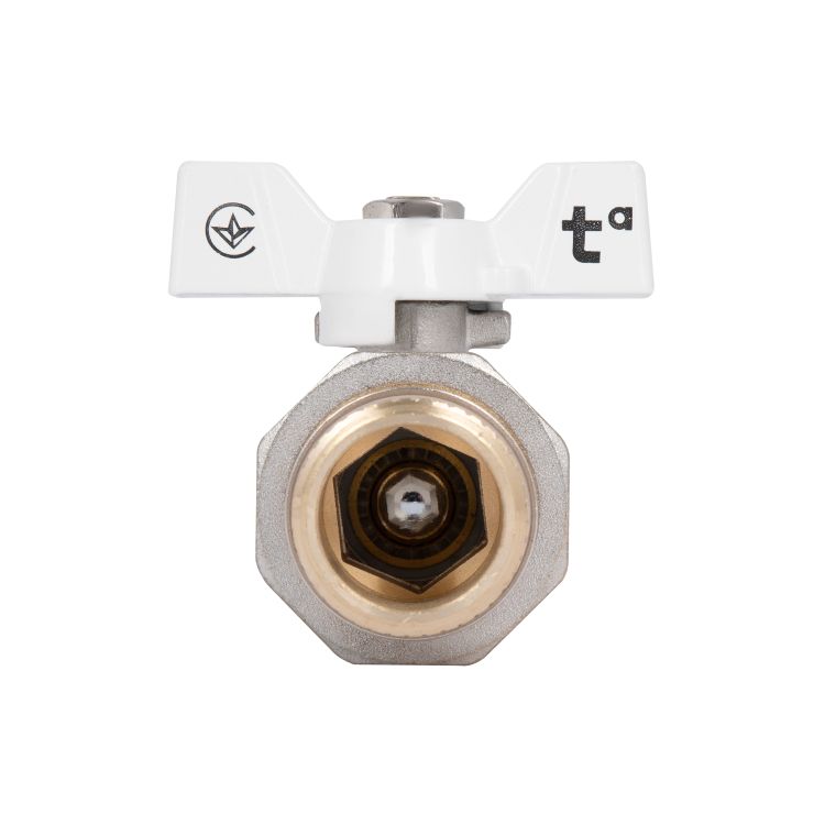 Кран шаровой из америк.(конус) антипротекание прямая бабочка латун. никелир. 1&amp;quot;зв PN40 SD900NW25PN40 SD Plus - 6