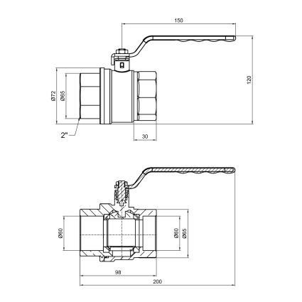 Кран шаровой SD Plus 2&amp;quot; РГГ газ PN40 - 2