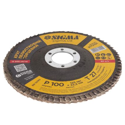 Круг лепестковый торцевой Ø125мм зерно 100 Sigma (9172101) - 3
