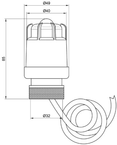 Термостатическая головка М30х1,5 (20-50℃) Standart с выносным датчиком TAS34150 Thermo Alliance - 2