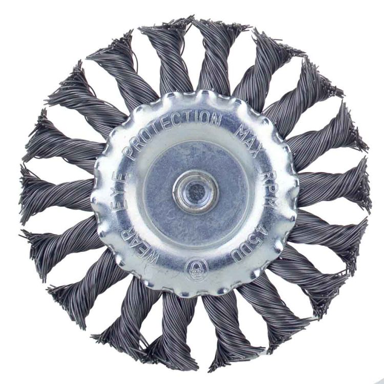 Щетка проволочная дискообразная Ø100мм хвостовик Ø6мм (стальная витая) Sigma (9023101) - 3