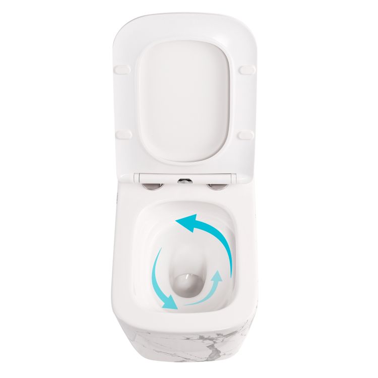 Унітаз підвісний Tern Ultra Quiet 490×365×325 мм, Marble, з сидінням Slim Duroplast / Soft-close / Quick Release QT17332303ASMR Qtap - 6