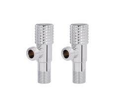 Комплект кутових кранів  Thermo Alliance Standart (круг, чорний) 1/2"ЗЗ, нерж, хром, керам. буксу TAS350W1515B