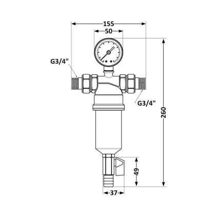 Фільтр самопромивний Thermo Alliance Standart 3/4&amp;quot; тонкого очищення, пластикова колба TAS128W20 - 2