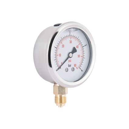 Манометр із гліцерином Thermo Alliancе Forte 4 бар, 1/4&amp;quot;З, нижнє підключення TAF170G4B - 4