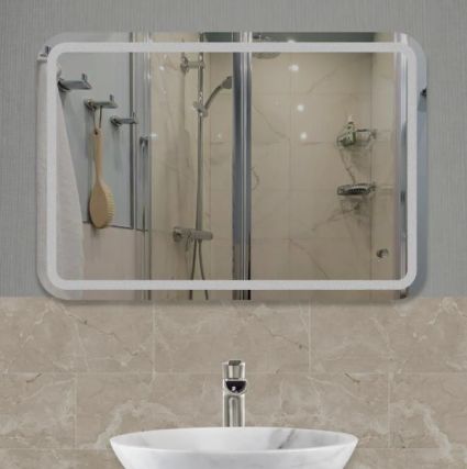 Зеркало прямоуголь.600х800 LED 3, с элит.сенс.кнопк., пласт.корпус Mirsan - 2