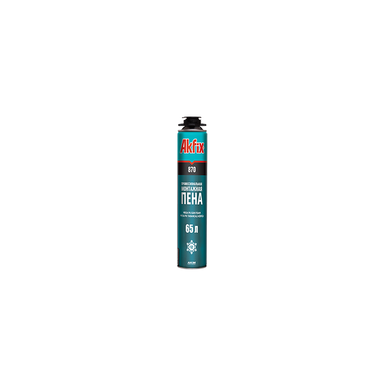 Піна монтаж.проф. Akfix 850мл 65л MEGA (-6 ) 870 зима п\пістолет - 1