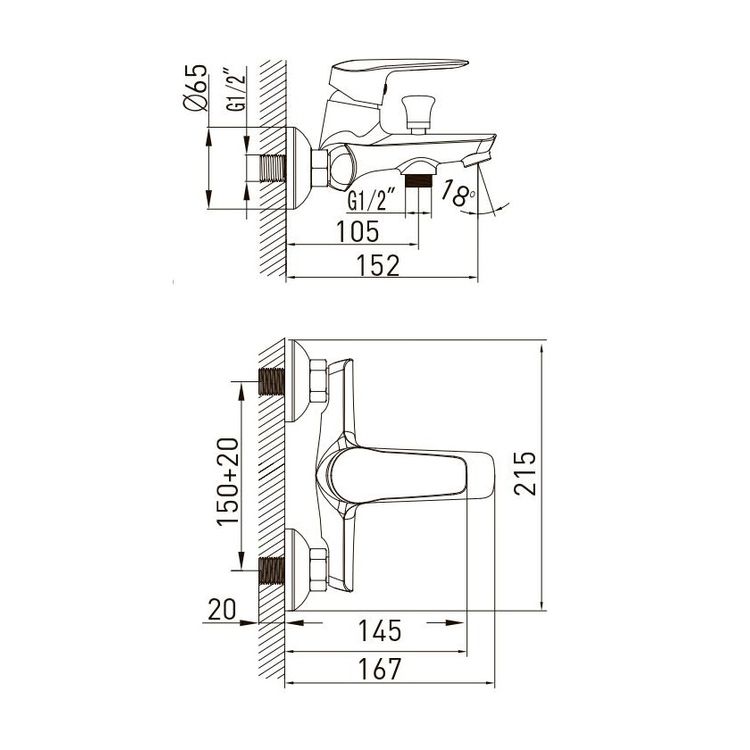 NEMO смеситель для ванны, хром, 35 мм - 2