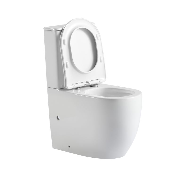 Унітаз підлоговий Qtap Robin New Ultra Quiet безобідковий з сидінням Soft-close WHITE QT13226083AW - 4