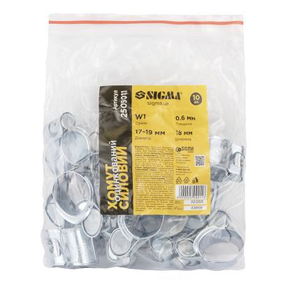 Хомут силовой оцинкованный 18мм Ø17-19мм SIGMA (2509011) - 5