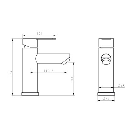 Змішувач для раковини Brinex Pure 001F низький Nickel BRIPUR001FNKL - 2