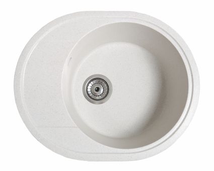 Мойка SOLID Comfy 580*470 белая из искусственного камня, с сіфоном - 1