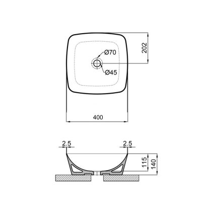 Раковина-чаша Qtap Kolibri 400х400х140 мм White QT10116303W - 2