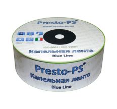 Капельная лента Presto-PS щелевая Blue Line отверстия через 20 см, расход воды 2,4 л/ч, длина 500 м (BL-20-500)