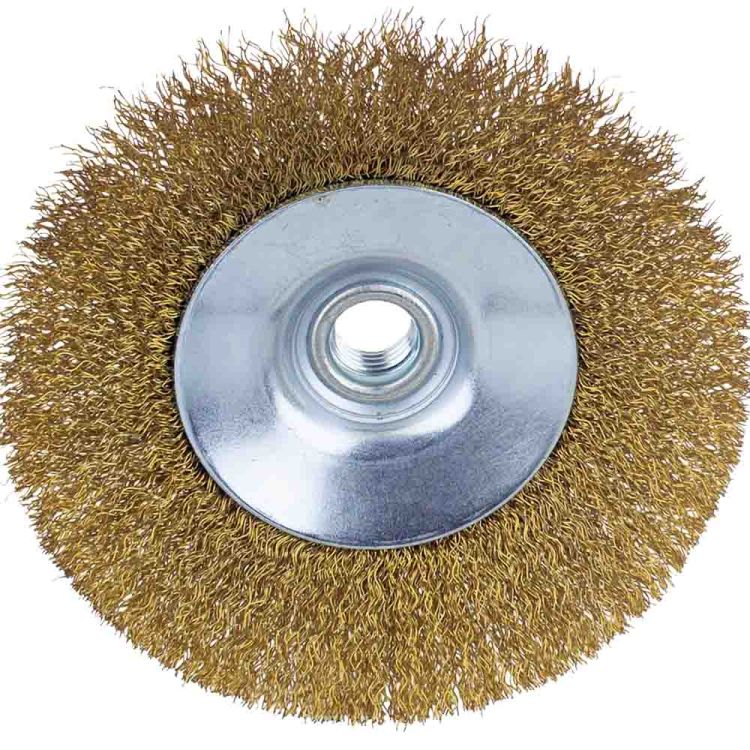 Щетка проволочная конусообразная Ø125мм М14×2мм (латунированная) Sigma (9016121) - 4