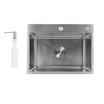 Мийка для кухні інтегрована Lidz Handmade H5843 Brushed Steel 3,0/1,0 мм LDH5843BRU49442 - 1