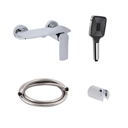 Акційний набір Qtap: Змішувач для душу Slavonice QTSLA266CRM45907+Лійка Rucni QTRUC125CRM45954+Шланг Hadice QTHADPVC160C+Тримач QTCRMA030 - 1