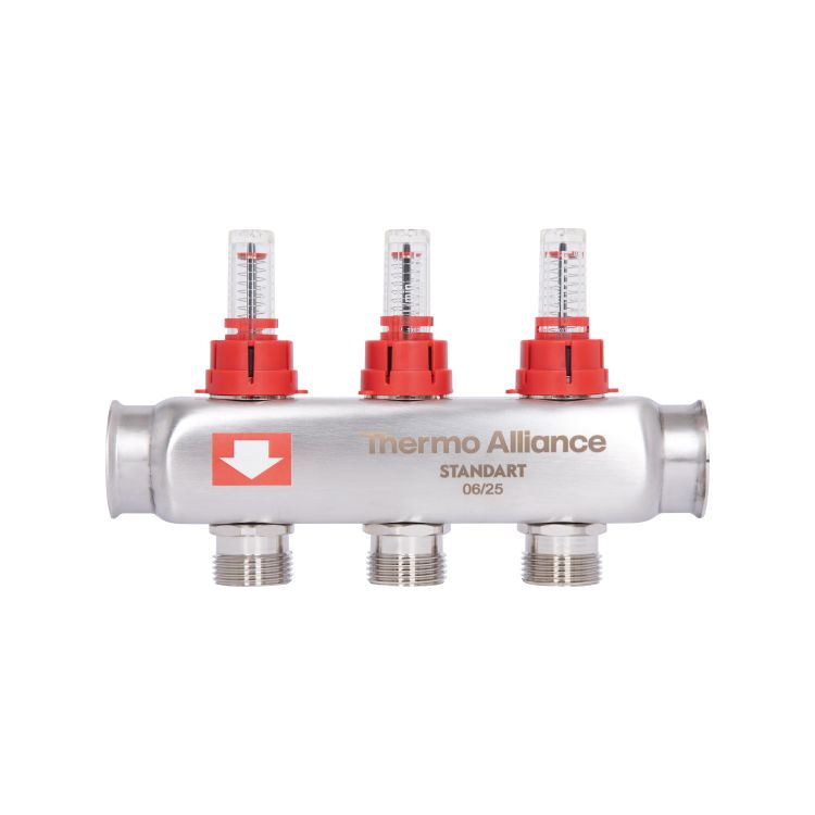 Колектор з витратомірами SD Plus 1&amp;quot; на 3 виходи нерж. - 3