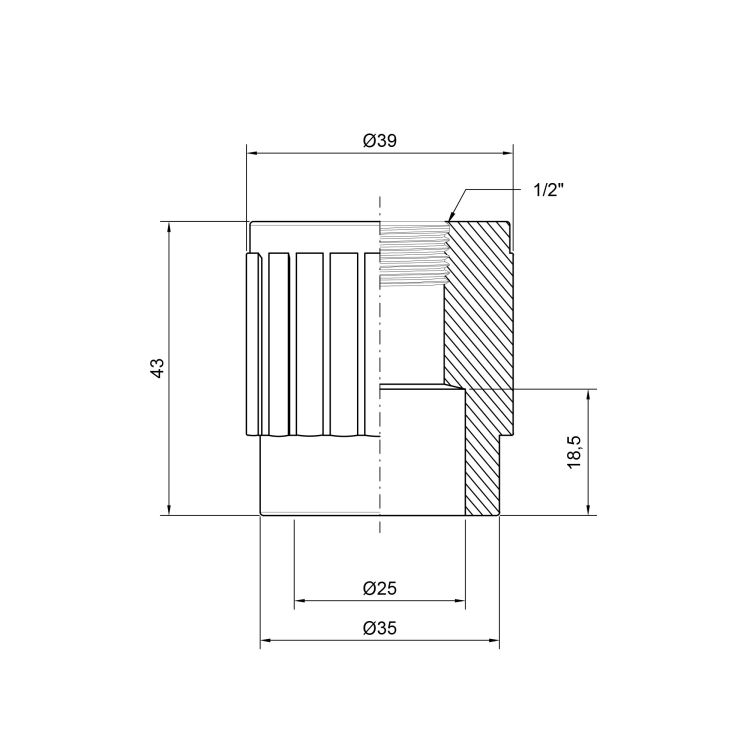 Муфта PPR Thermo Alliance 25х1/2&amp;quot; ВР - 2