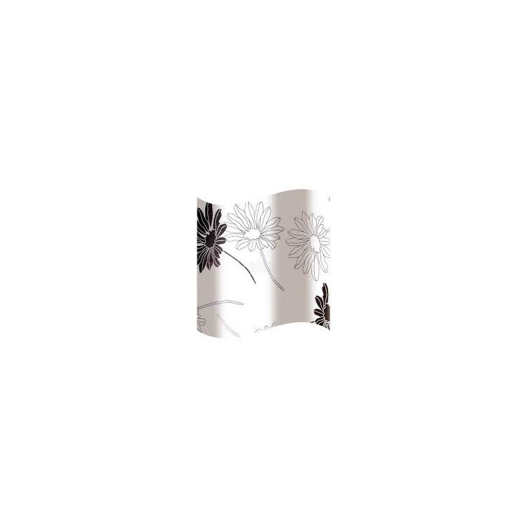 Шторка для ванной, черно-белые цветы 2100818 - 1