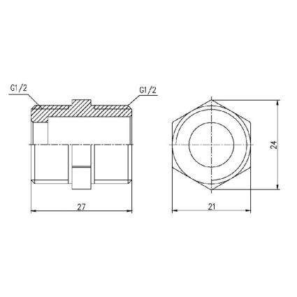 Ніпель SD Forte 1/2&amp;quot; хром - 2