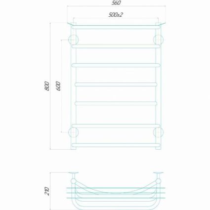 Рушникосушка електрична Юність Л7 500x800 Deffi ліве підключення - 4