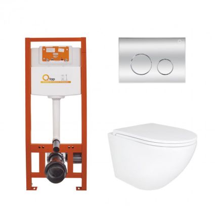 Комплект Robin Ultra Quiet унитаз QT1333046EUQW+инсталляция Nest 4 в 1 (круглая кл. Chrome) Q-tap - 1