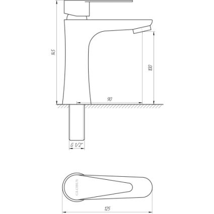 Монокран для умивальника Globus Lux SUS-003М - 2