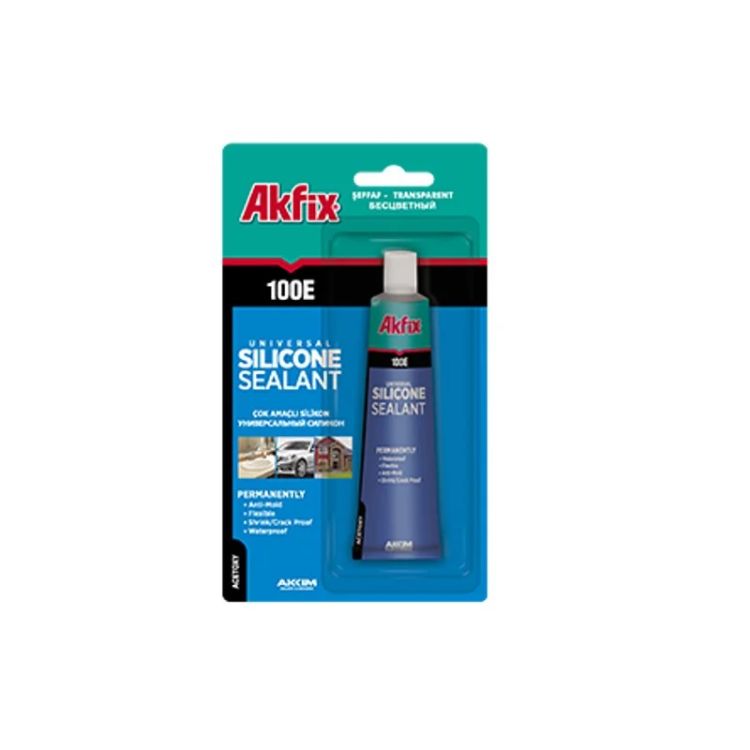 Силіконовий універсальний герметик Akfix 50 мл White/Blister 100E - 1