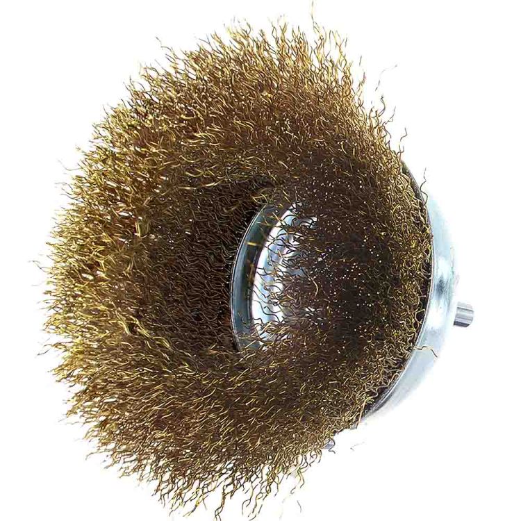 Щетка проволочная чашеобразная Ø100мм хвостовик Ø6мм (латунированная) Sigma (9015101) - 5
