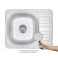 Кухонна мийка Brinex 5848 0,8 мм Satin (BRIN5848SAT08) - 3