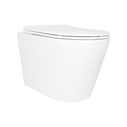 Унітаз підвісний Scorpio QT1433053ERW безобідк-й з сидінням Slim Soft-close, Q-tap - 1